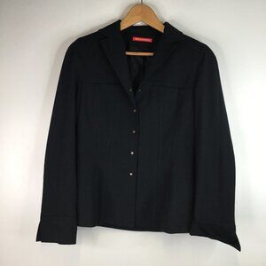 Alain Manoukian Black Snap Button Blazer Jacket Size 10